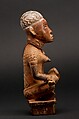 Figure: Seated Female with Child, Wood (Canarium schweinfurthii Engl.), plant  fiber, glass, leopard claw, kaolin, pigment, Kongo peoples; Yombe group